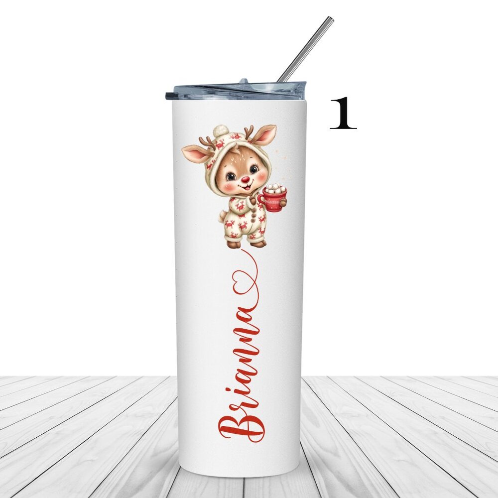 Christmas 20oz Tumbler,Kawaii Christmas Mug, Custom Name Girls Gift